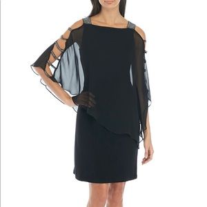 MSK Woman’s Black Open Shoulder Embellished Dress
